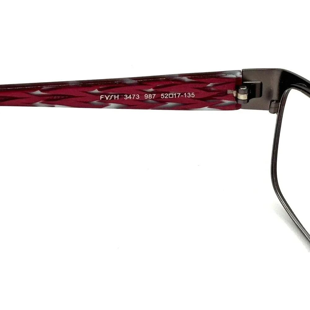 FYSH UK 3473 Women's Eyeglass Frame 987 Burgundy 52017-135‎ Optical Metal EUC